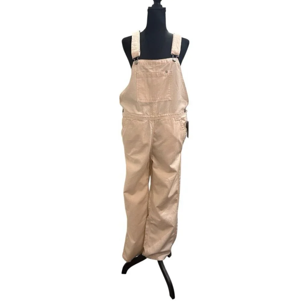Everlane Bone Canvas Bib Overalls Womens 6